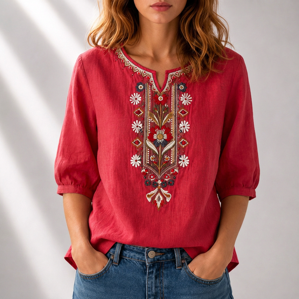 Blusa bordada floral Seraphina