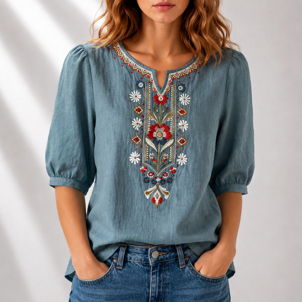Blusa bordada floral Seraphina