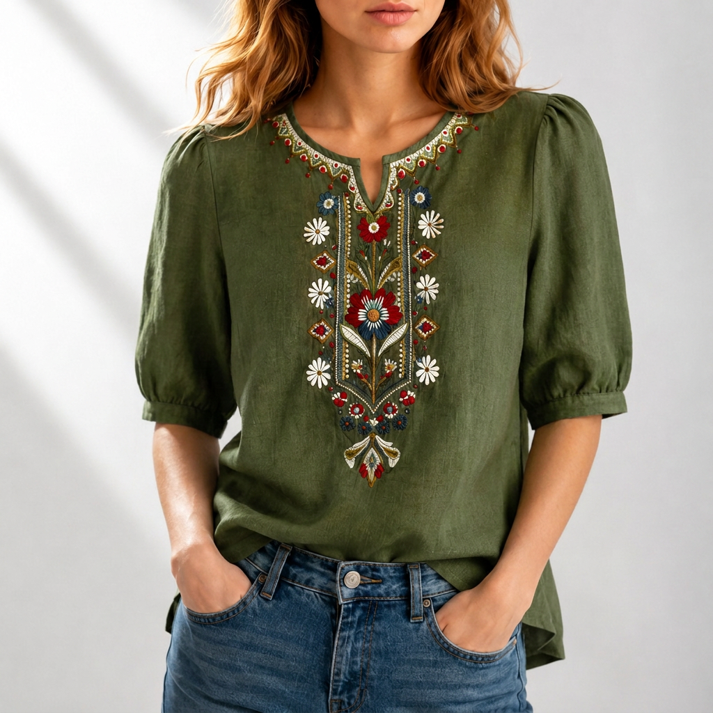 Blusa bordada floral Seraphina