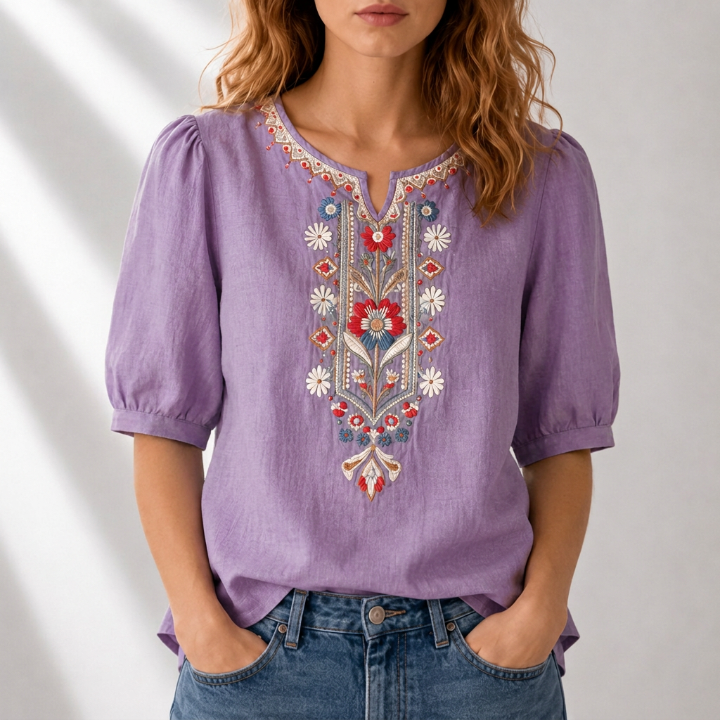 Blusa bordada floral Seraphina