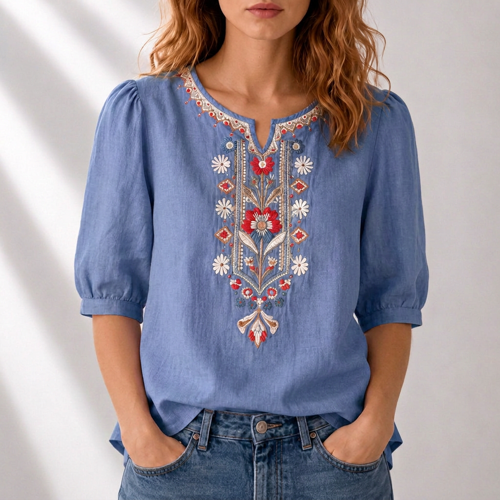 Blusa bordada floral Seraphina