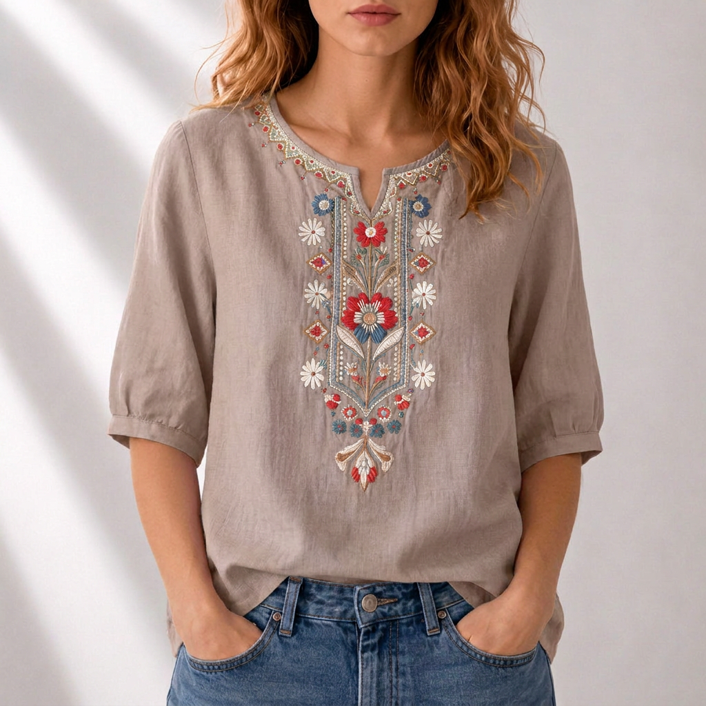 Blusa bordada floral Seraphina