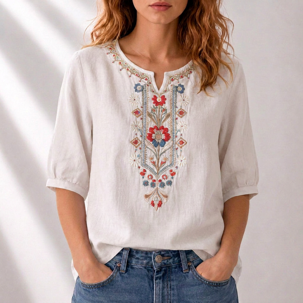 Blusa bordada floral Seraphina