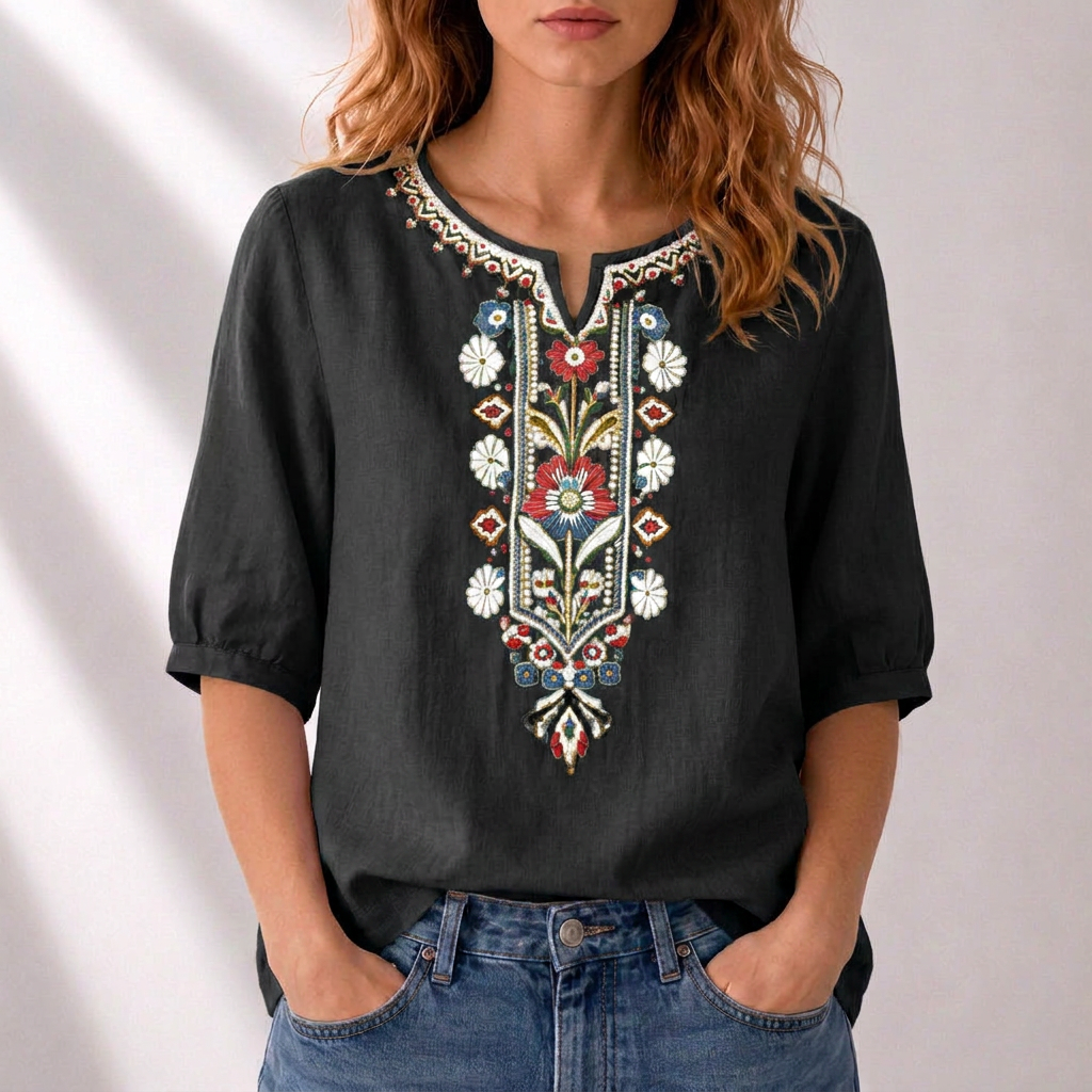 Blusa bordada floral Seraphina