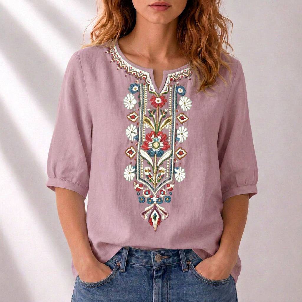 Blusa bordada floral Seraphina