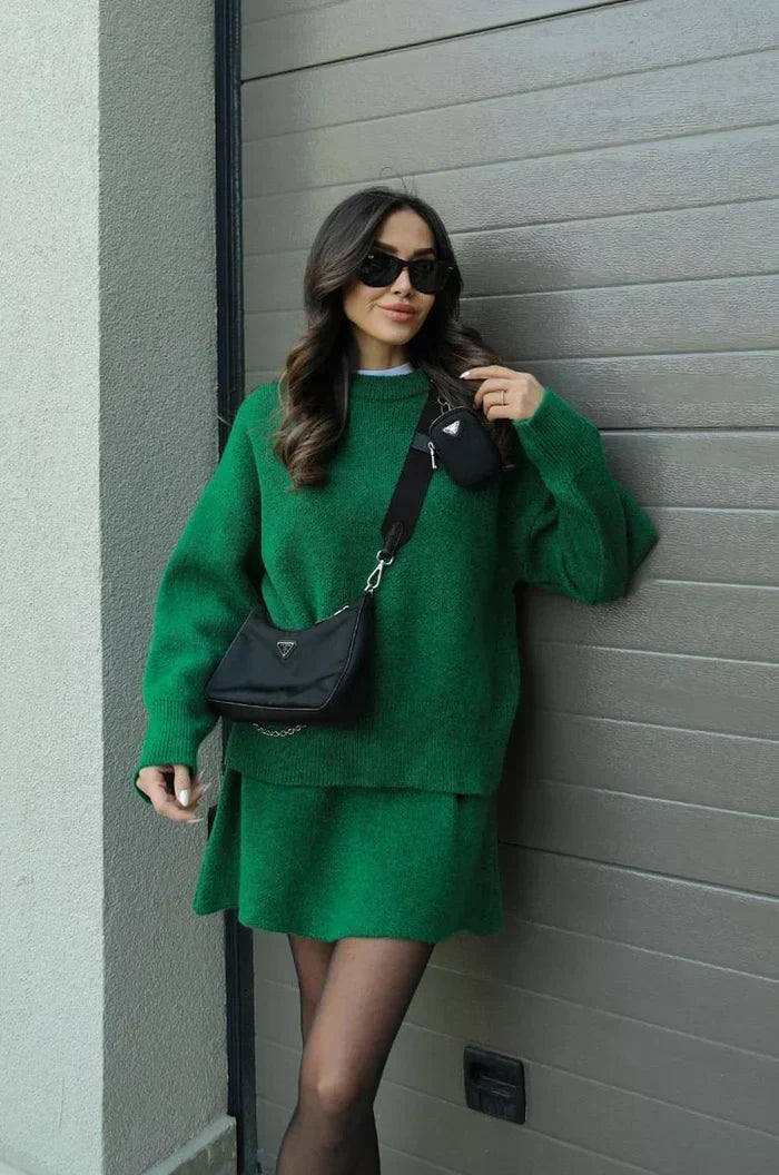 Conjunto Beatrice de falda y jersey de punto suave