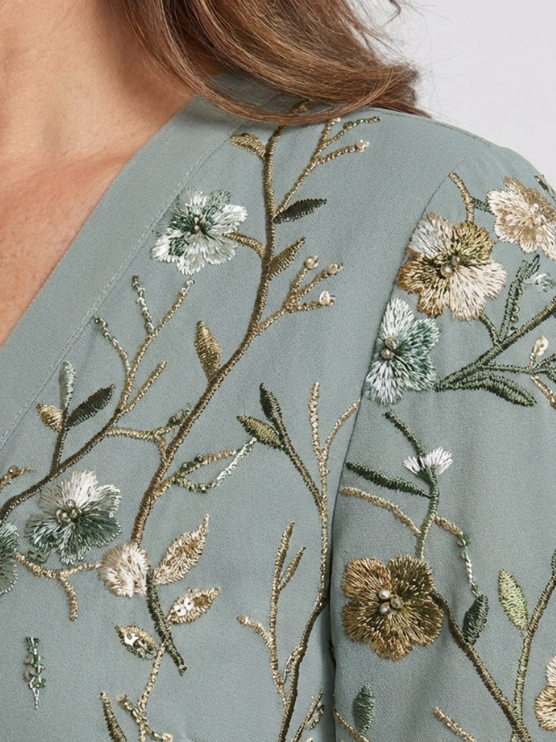 Camilla | Vestido Maxi Floral con Cuello en V