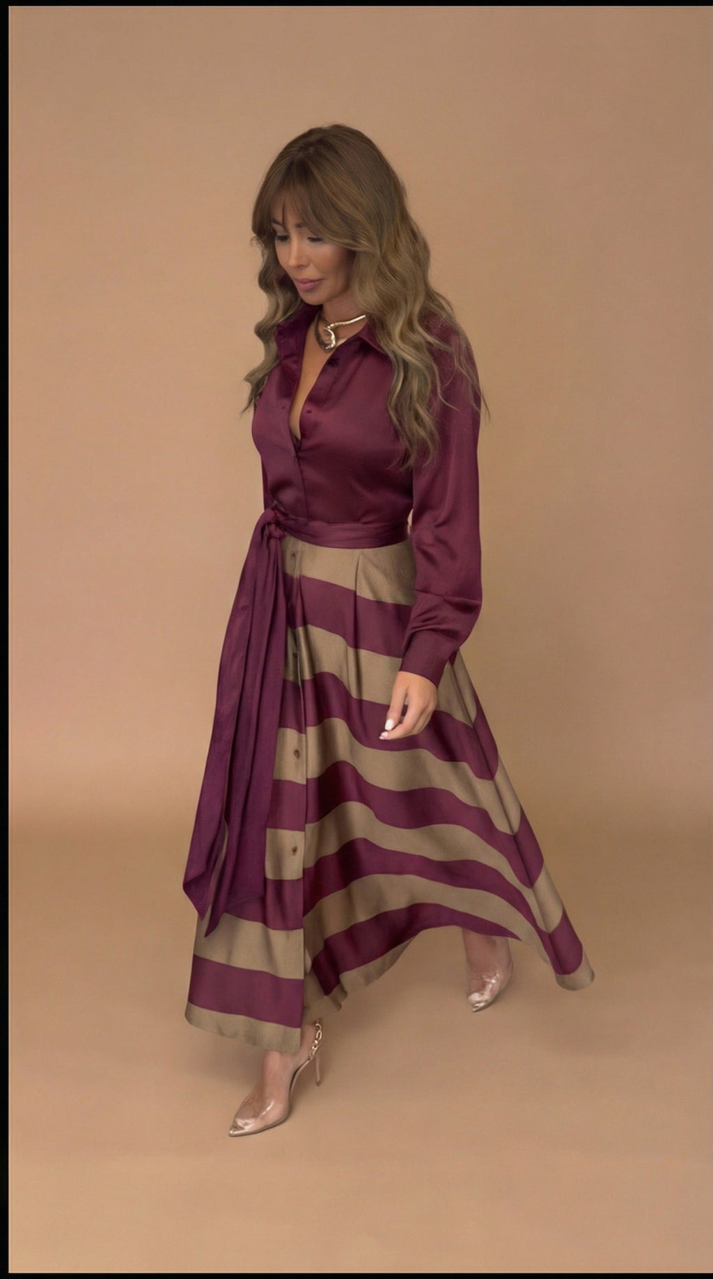 Mila™ | Vestido Maxi de Rayas