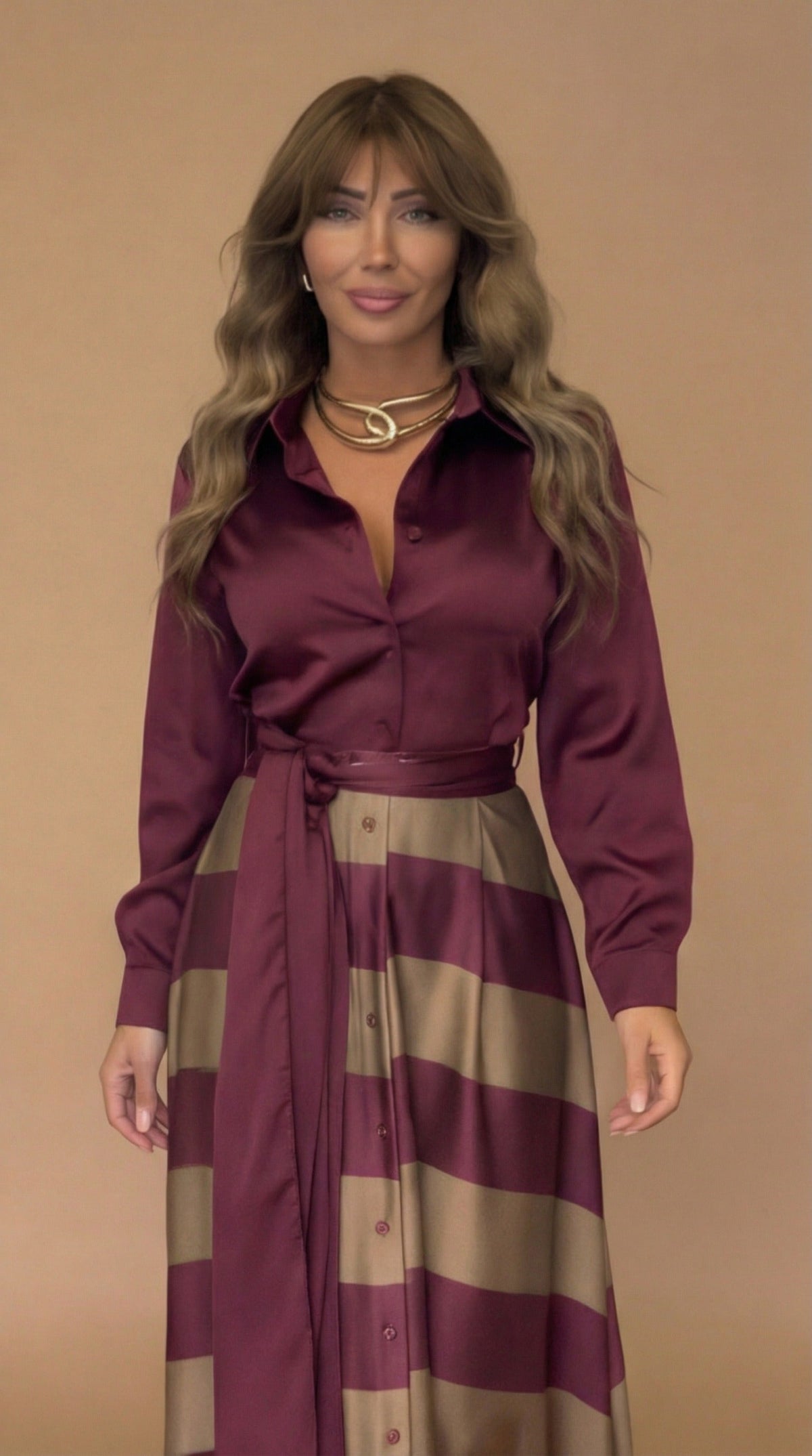 Mila™ | Vestido Maxi de Rayas