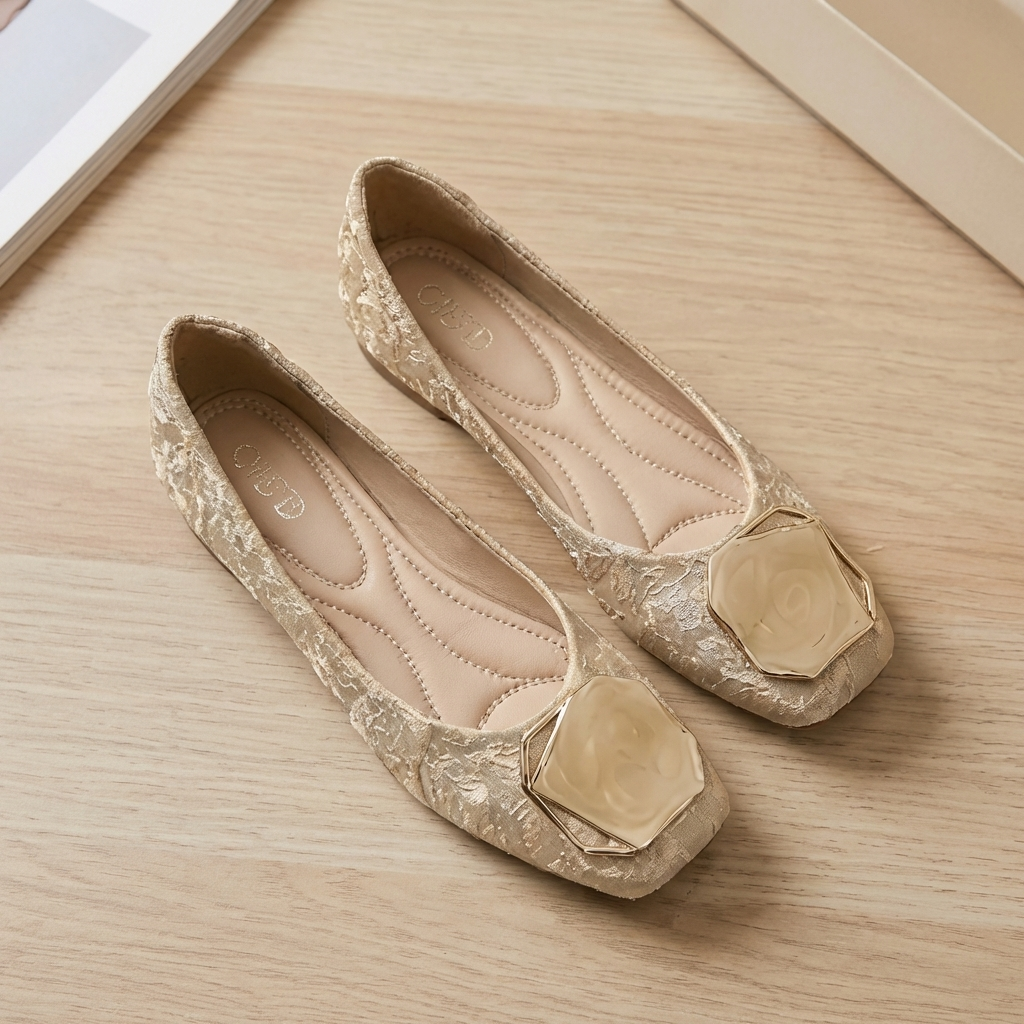 Liora™ | Bailarinas de Malla con Punta Cuadrada