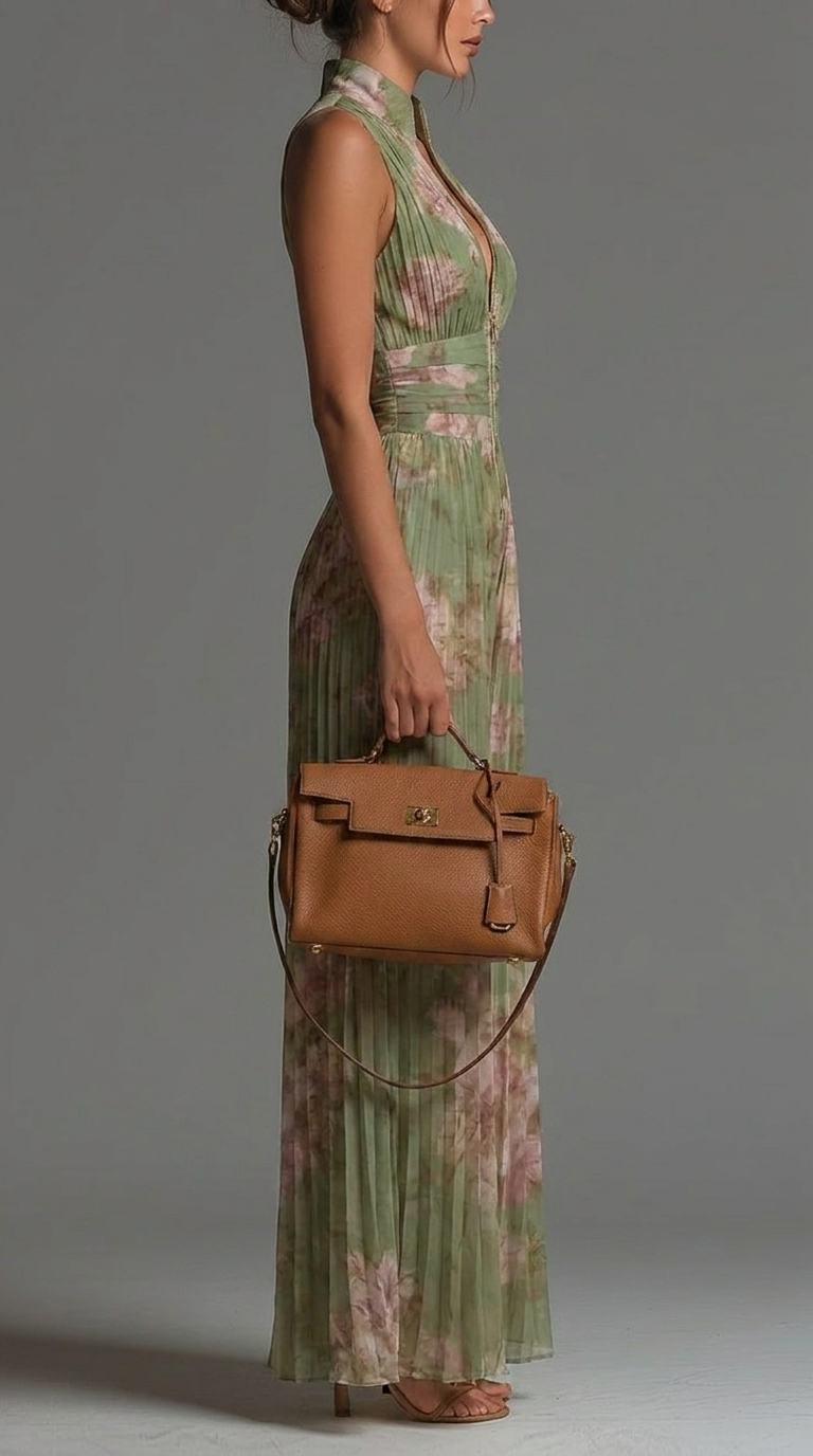 Mono plisado de chifón con estampado floral • S1