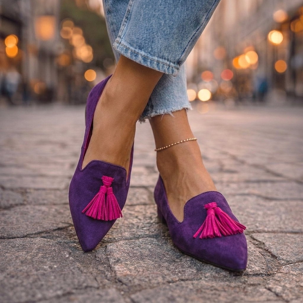 LIVIA | Bailarinas de Ante con Punta y Borlas