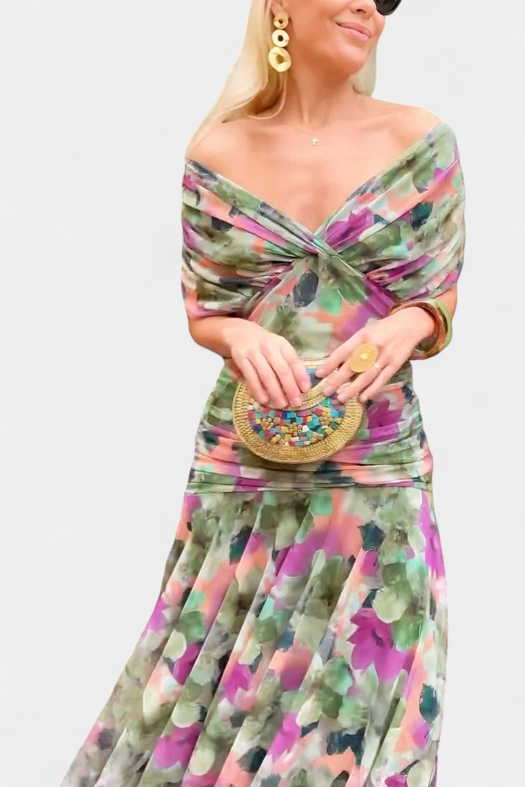Hayden™ Vestido largo floral con escote en V