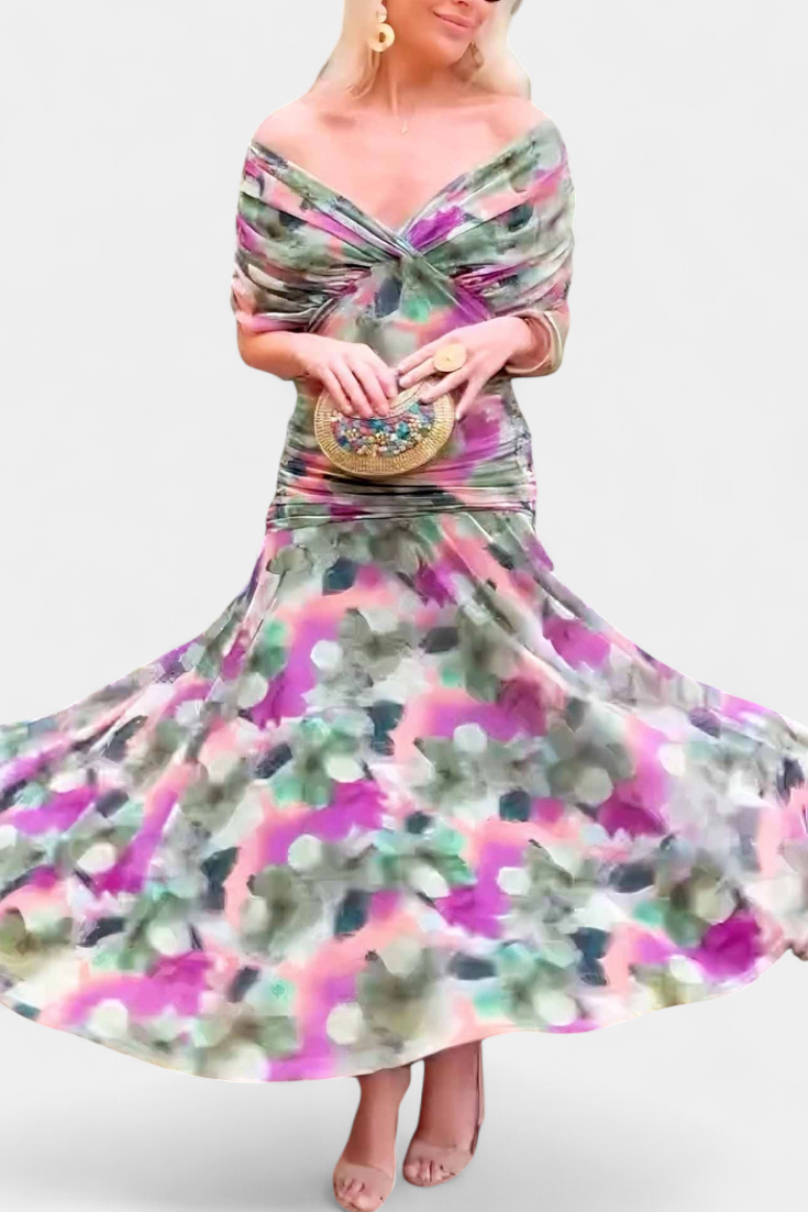 Hayden™ Vestido largo floral con escote en V