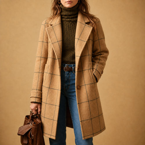Bethany | Abrigo de Cuadros para Mujer
