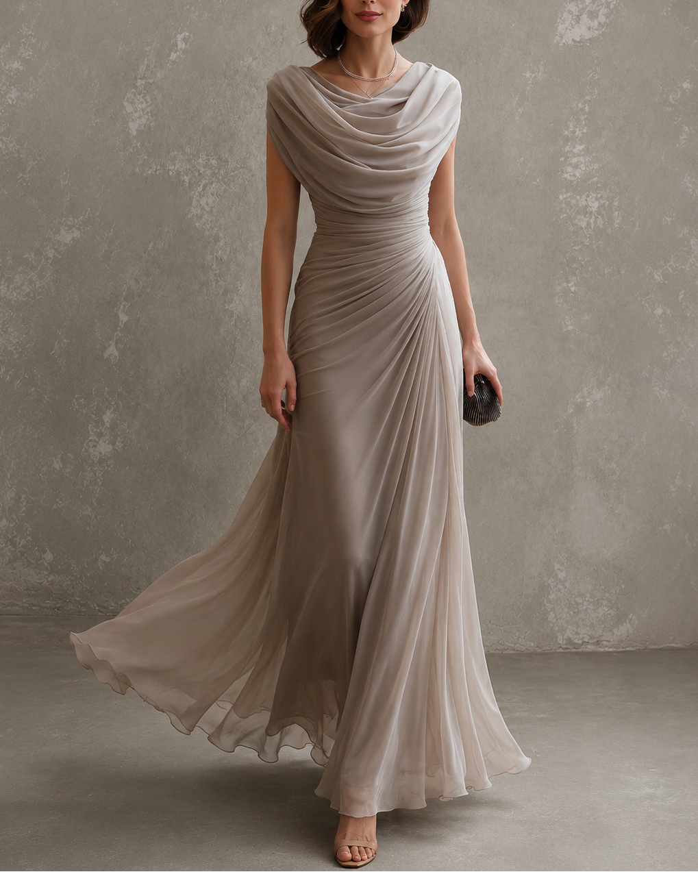Jenna | Vestido largo drapeado