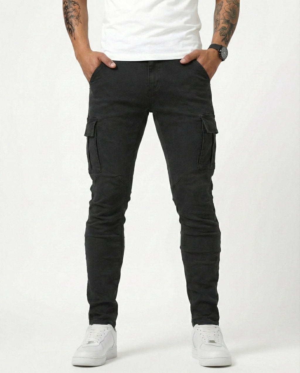 Pantalón cargo elástico