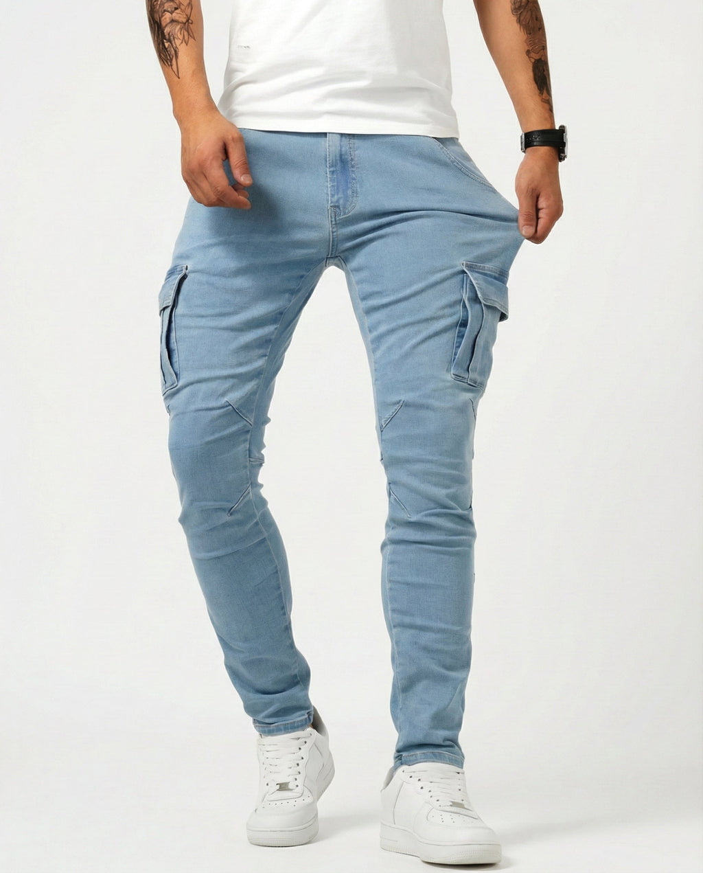 Pantalón cargo elástico