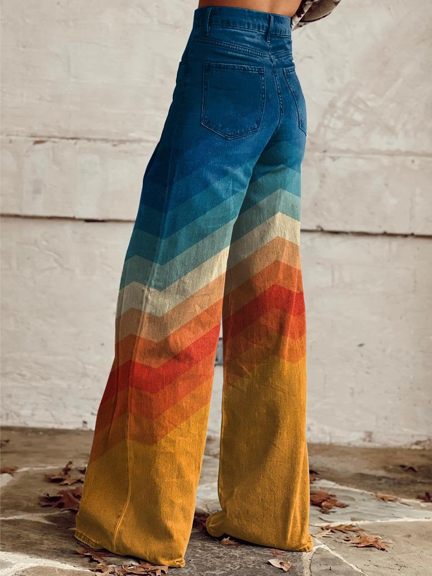 Léa - Pantalón elegante retro de zigzag