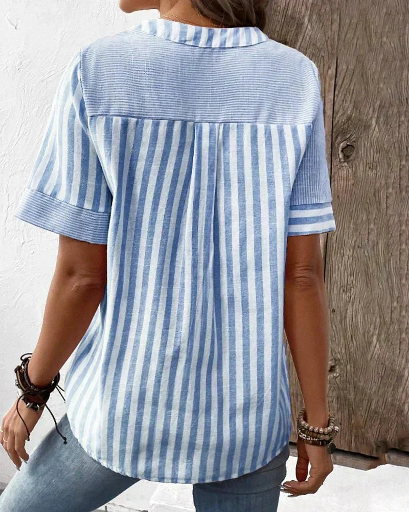 Annabel | Blusa de Manga Corta a Rayas