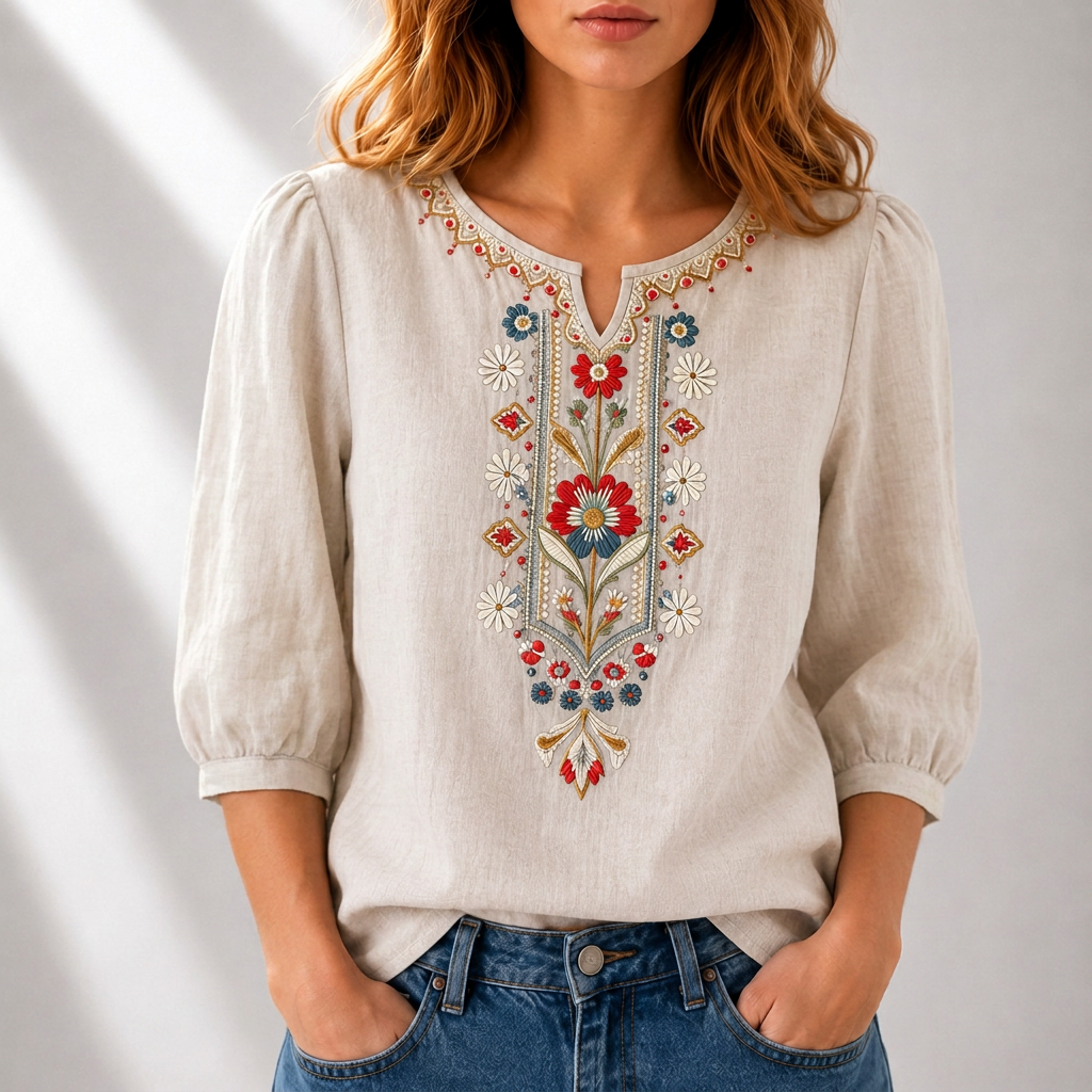 Blusa bordada floral Seraphina