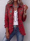 Fayrene™ | Chaqueta Bohemia con Volantes y Estampado Cachemir