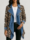 Sherilyn™ | Chaqueta de Largo Medio con Estampado de Leopardo y Paneles de Denim Lavado