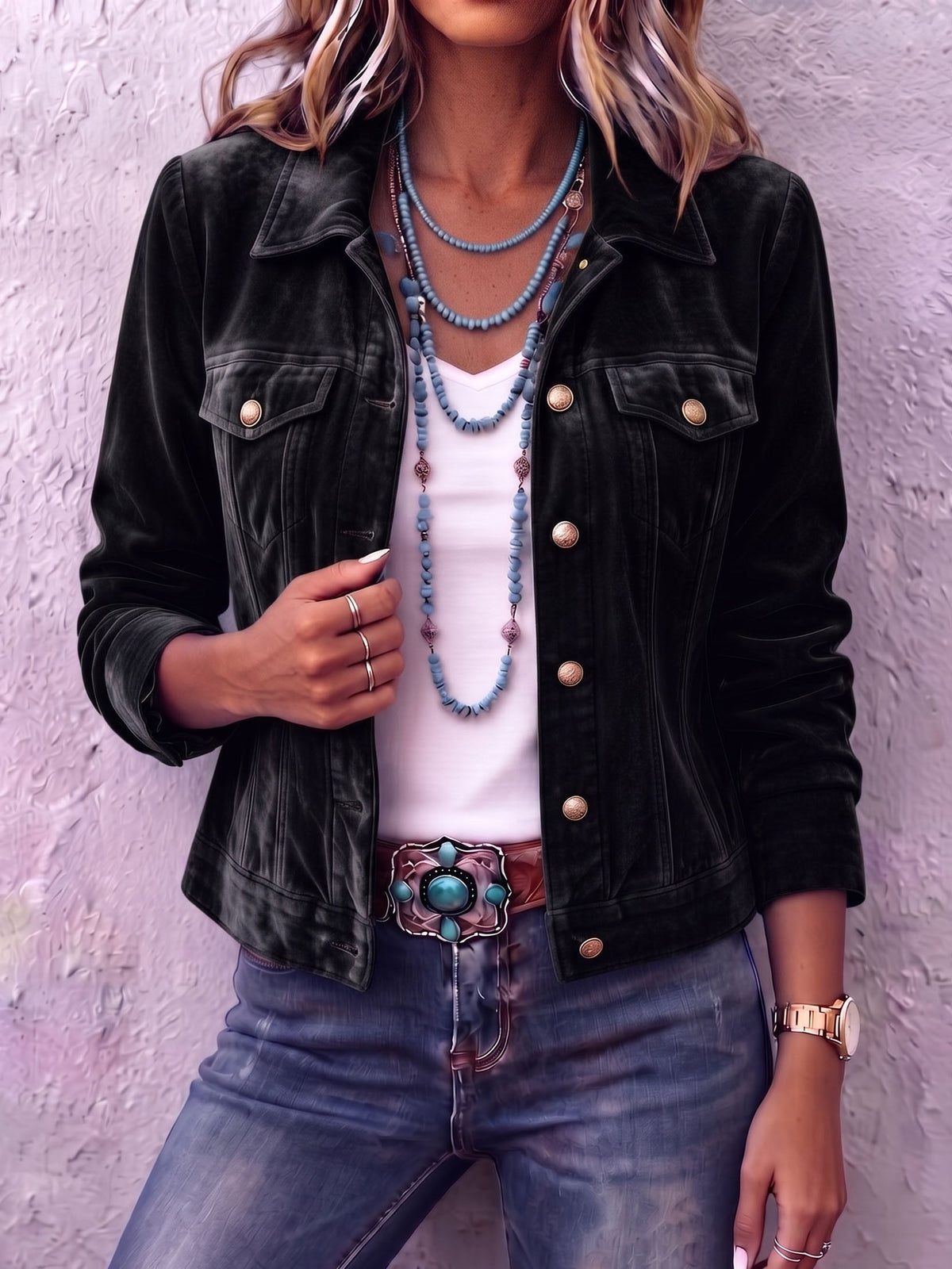 Dianne | Chaqueta de Terciopelo Bohemia de Inspiración Vintage