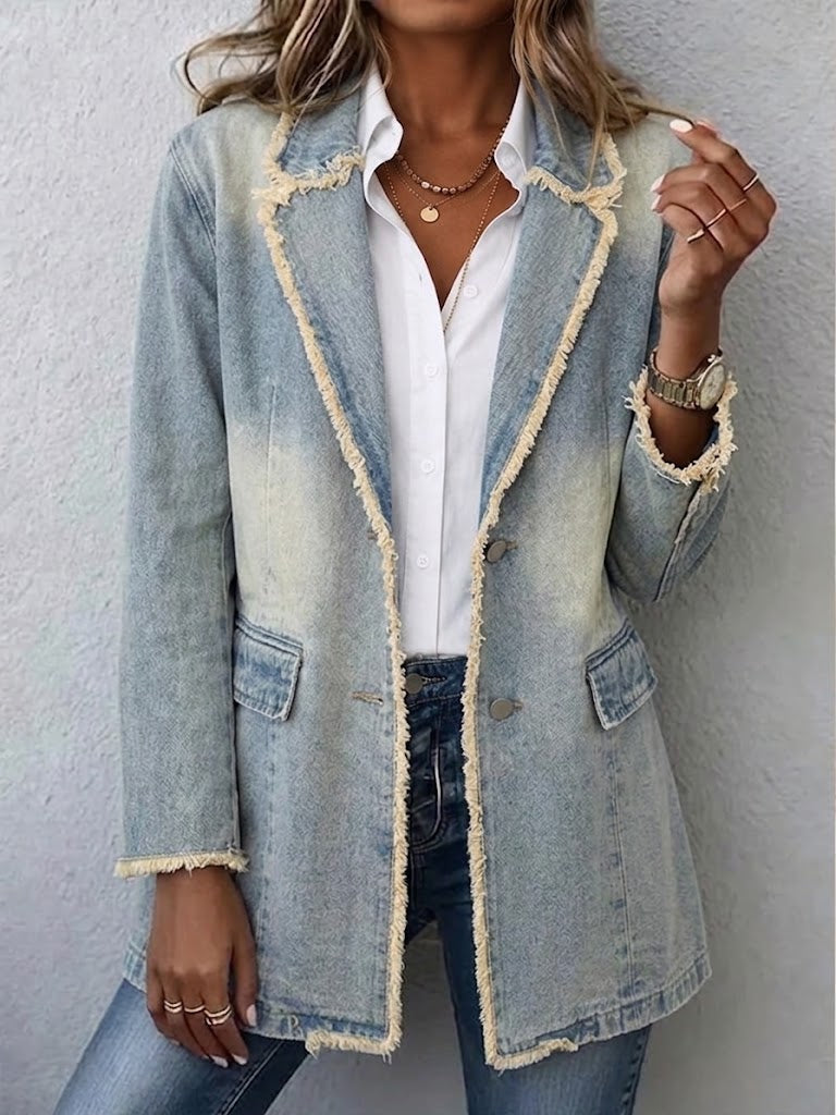 Dionne | Blazer Oversize de Estilo Vintage con Bordes Vivos