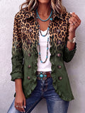 Luisa | Blazer de Leopardo Degradado Verde Oliva