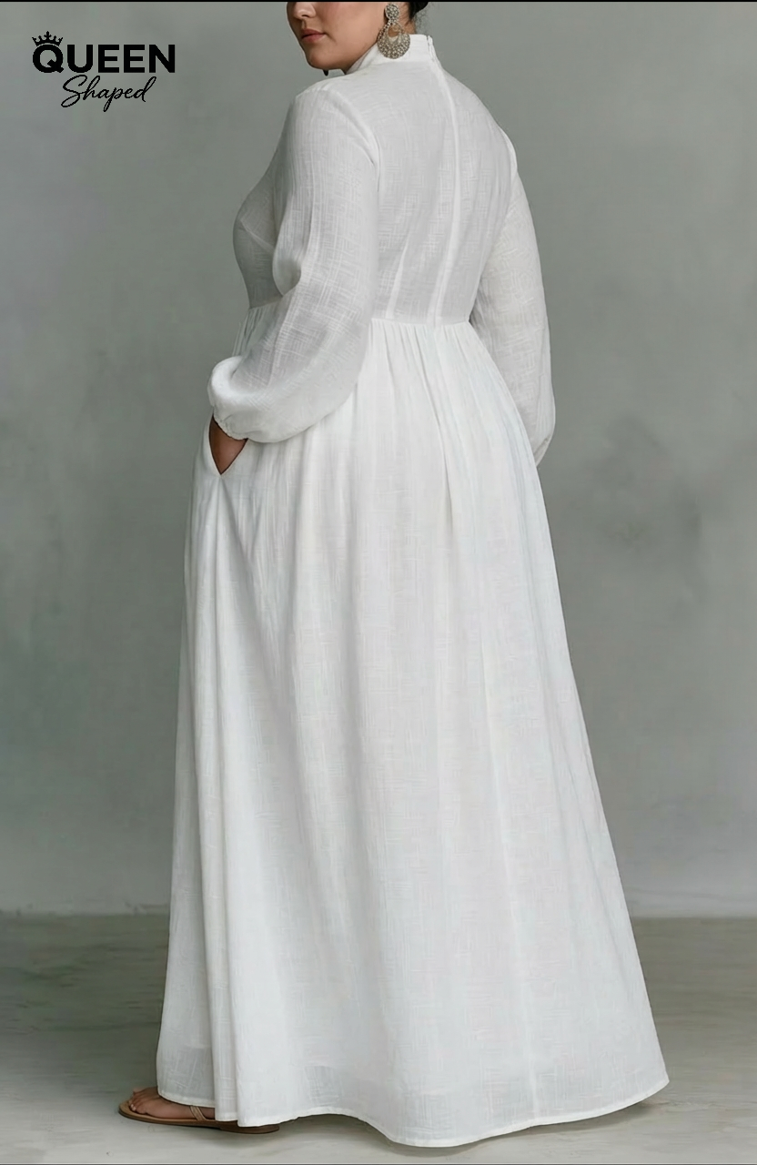 Serena | Vestido maxi fluido con botones delanteros
