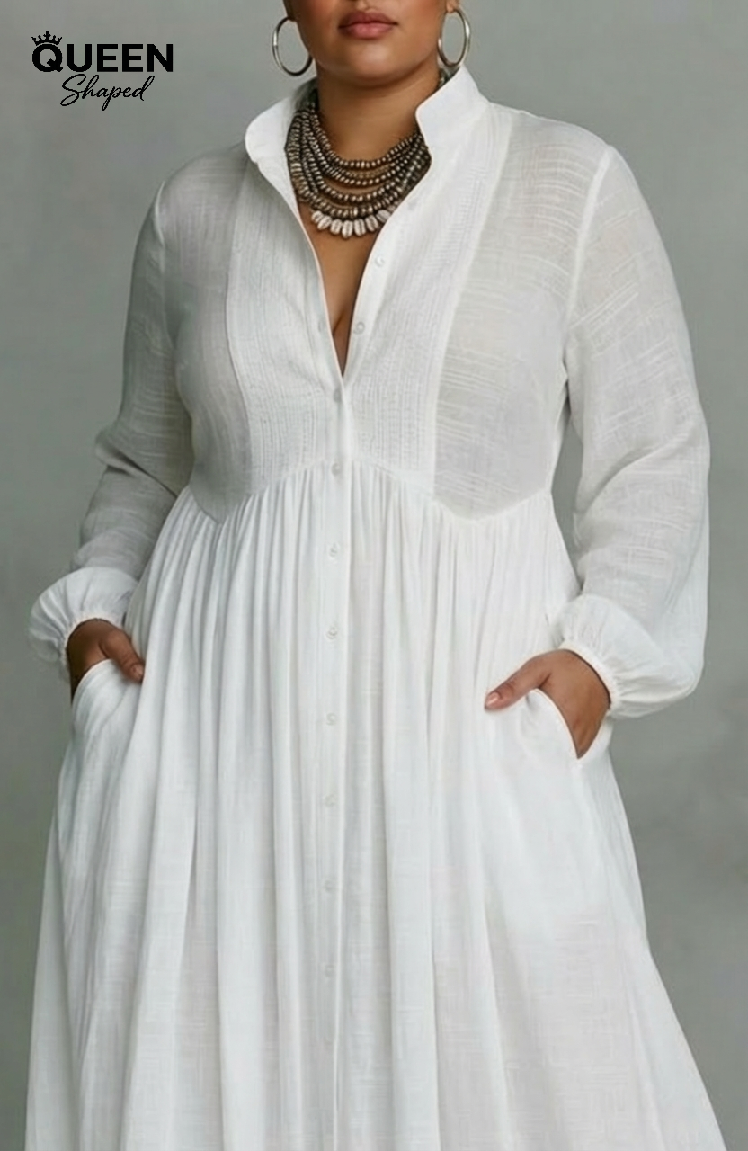 Serena | Vestido maxi fluido con botones delanteros