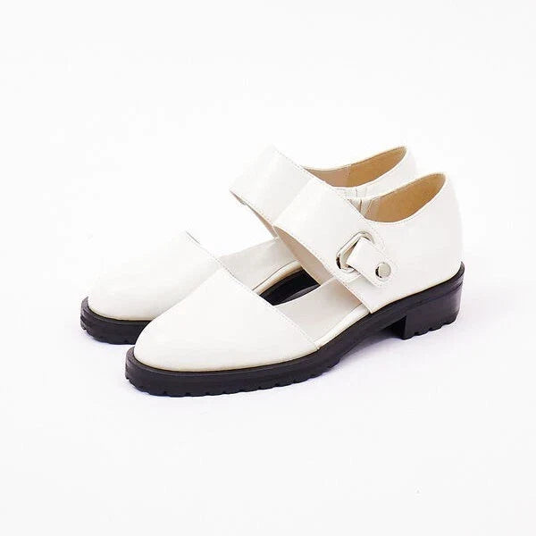 Zapatos Mary Jane ortopédicos de piel auténtica con detalles dorados