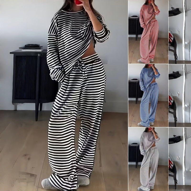 Lydia™ | Conjunto de estar por casa de rayas, relajado y de dos piezas