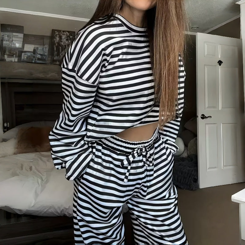 Lydia™ | Conjunto de estar por casa de rayas, relajado y de dos piezas