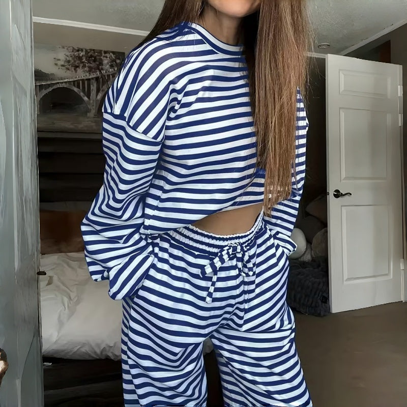 Lydia™ | Conjunto de estar por casa de rayas, relajado y de dos piezas