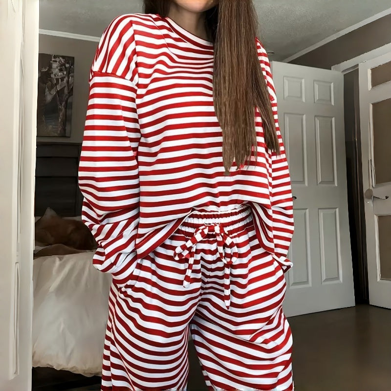 Lydia™ | Conjunto de estar por casa de rayas, relajado y de dos piezas