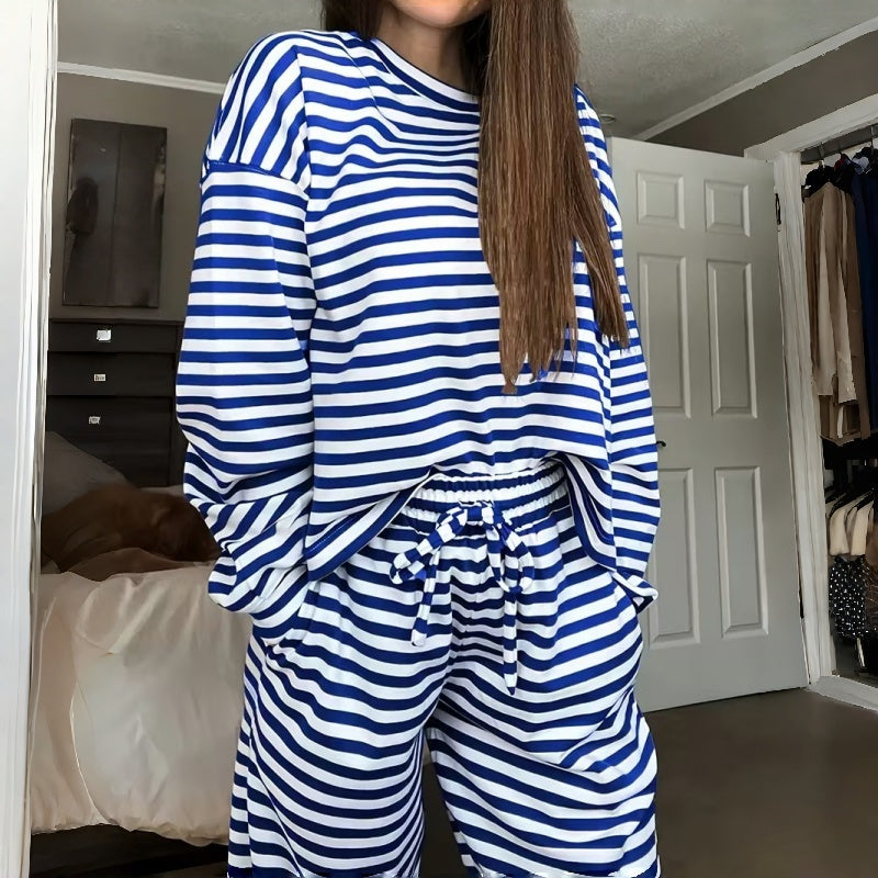 Lydia™ | Conjunto de estar por casa de rayas, relajado y de dos piezas