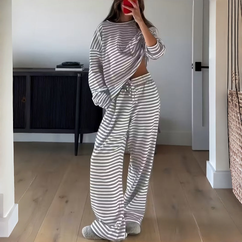 Lydia™ | Conjunto de estar por casa de rayas, relajado y de dos piezas