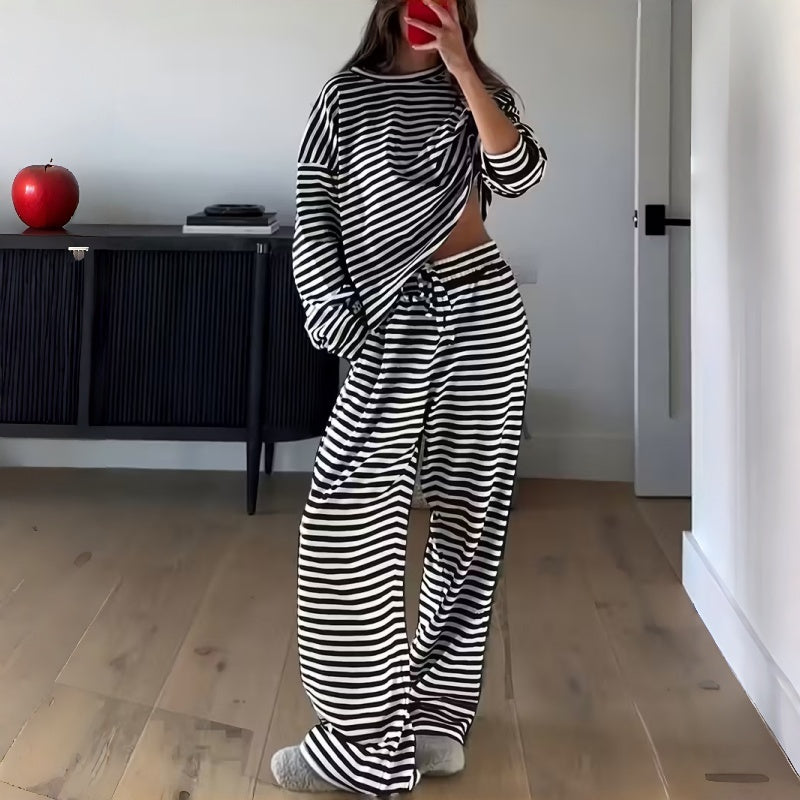 Lydia™ | Conjunto de estar por casa de rayas, relajado y de dos piezas