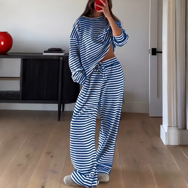 Lydia™ | Conjunto de estar por casa de rayas, relajado y de dos piezas