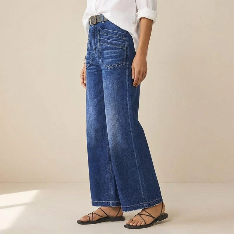 Rexelle: vaqueros de talle alto y pierna ancha | Comodidad y estilo moderno