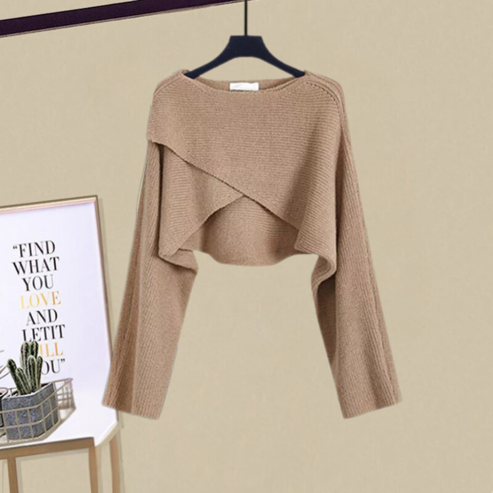 Conjunto de Vestido de Punto Elegante Marvella – Look acogedor de dos piezas para otoño e invierno