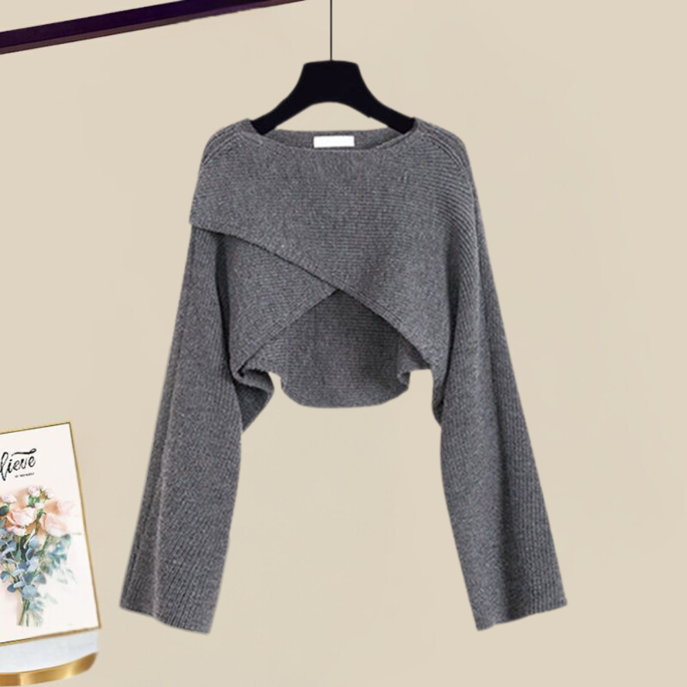 Conjunto de Vestido de Punto Elegante Marvella – Look acogedor de dos piezas para otoño e invierno