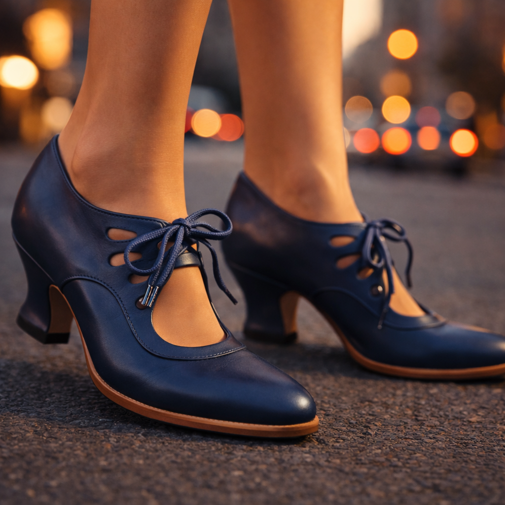 Talia™ Elegantes tacones de piel con cordones