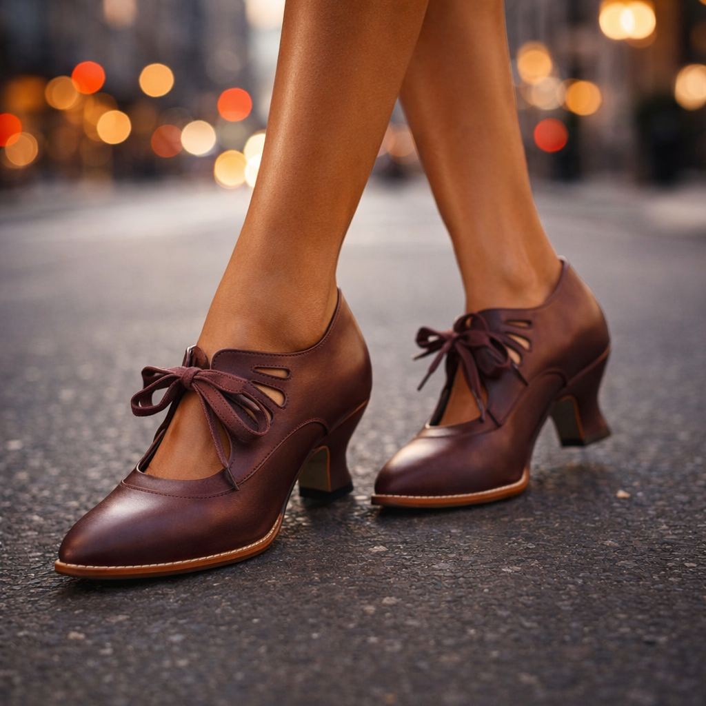 Talia™ Elegantes tacones de piel con cordones