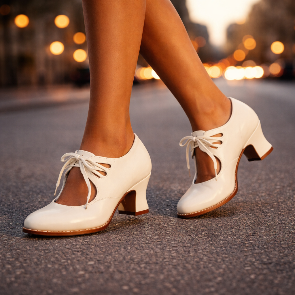 Talia™ Elegantes tacones de piel con cordones