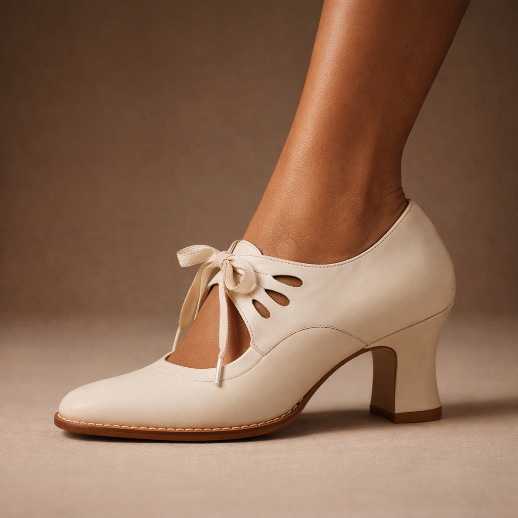 Talia™ Elegantes tacones de piel con cordones