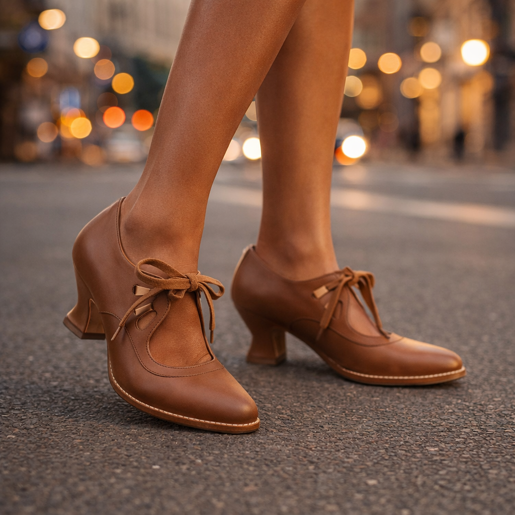 Talia™ Elegantes tacones de piel con cordones