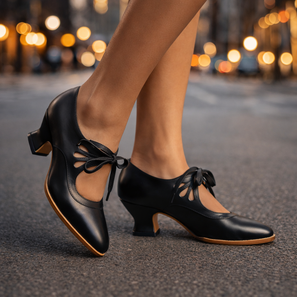 Talia™ Elegantes tacones de piel con cordones